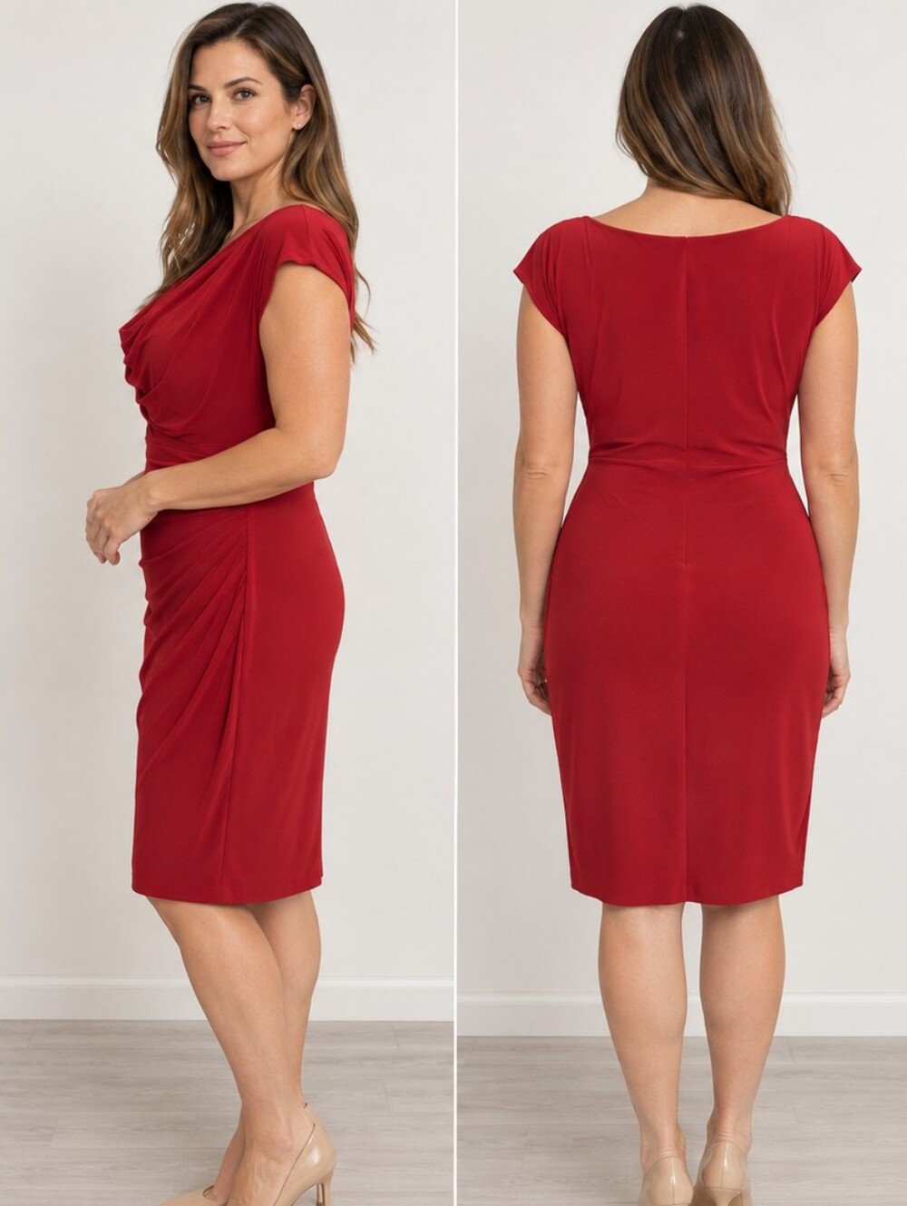 EUC Stunning Lauren Ralph Lauren women's red pleated evening party dress, 16 - Picture 2 of 11
